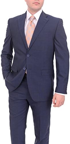 Ital Uomo Regular Fit Heather Blue Two Button Wool Suit