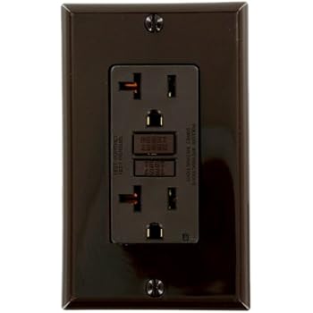 Leviton GFNT2 Self-Test SmartlockPro Slim GFCI Non-Tamper-Resistant Receptacle with LED Indicator, Wallplate Included, 20-Amp, Brown