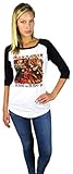 Iron Maiden Womens Baseball Raglan White (Small, White)