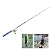 Lixada Pen Fishing Rod Reel Combo Set Telescopic Pocket Fishing Rod Pole plus Reel Aluminum Alloy Fishing Line Soft Lures Blue
