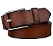 Bullko Men's Casual Genuine Leather Dress Belt For Jeans 1 1/2, Red Brown, 38 inch