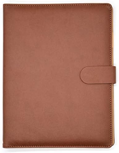 KOESON B5(8.3x11inch) PU Waterproof Business Notebook, 9-hole binder 100 Pages Journal Notepad-Brown