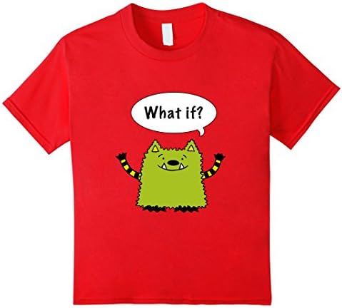 Kids Whatif Monster 'What if?' Tee Shirt 8 Red
