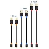 Cable Matters Combo 6-Pack Gold-Plated USB 2.0 Type A to Micro-B Cable - 1, 3, 6 Feet