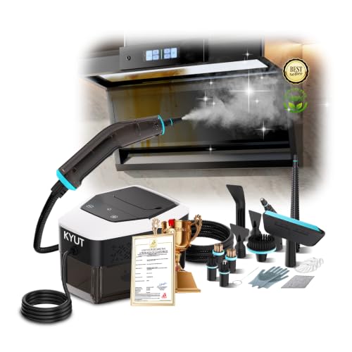 KYUT 16-in-1 Steam Cleaner, 80% Higher Cleaning Efficiency, Industry Leader No. 1, Handheld Steam Cleaner, Triple Safety Protection, 6 Certificates of Compliance, 1.8 L Tank for Household, Kitchen and