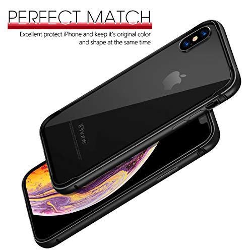Humixx Extre Series iPhone Xs Case,Utra-Thin Aluminum TPU Hybrid Shockproof Bumper Case Compatible with iPhone X/iPhone 10 -Matte Black