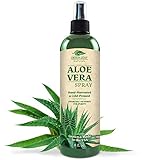 Green Leaf Naturals Organic Aloe Vera Gel Moisturizer Spray for Skin, Hair, Face and Sunburn Relief - Unscented, 8 Ounces
