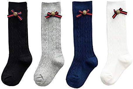 Xiyadun Toddler Baby & Girls Uniform Bowknot Knee High Tube Socks Cute Stocking