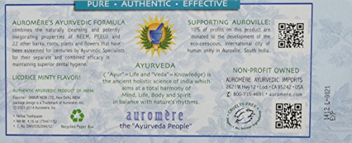 Auromere Ayurvedic Licorice Toothpaste, 4.16 Ounce