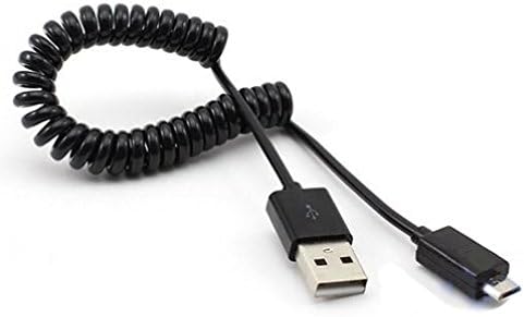 Coiled Micro USB Data Cable Charging Power Wire for Nokia Lumia 430 520 521 530 535 635 640 XL 710 735 810 820 822 830 925 928 1020 Icon 920 925 1520 1320 - LG Lancet, Vigor, Leon