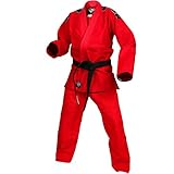 Red Gi Uniform Set by KO Sports Gear – 100% Cotton Pearl Weave Gi - KOmpetition Series - BJJ Jiu Jitsu Kimono and Pants