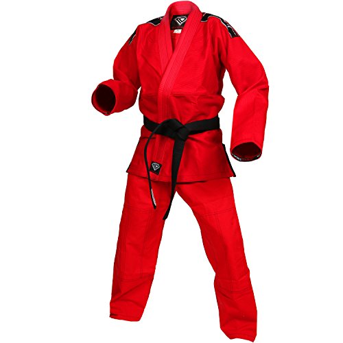 Red Gi Uniform Set by KO Sports Gear – 100% Cotton Pearl Weave Gi - KOmpetition Series - BJJ Jiu Jitsu Kimono and Pants