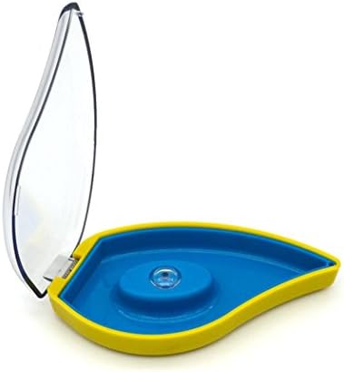 Acrylic Cute Bow False Eyelash Storage Box Makeup Cosmetic Mirror Case Organizer (Blue)