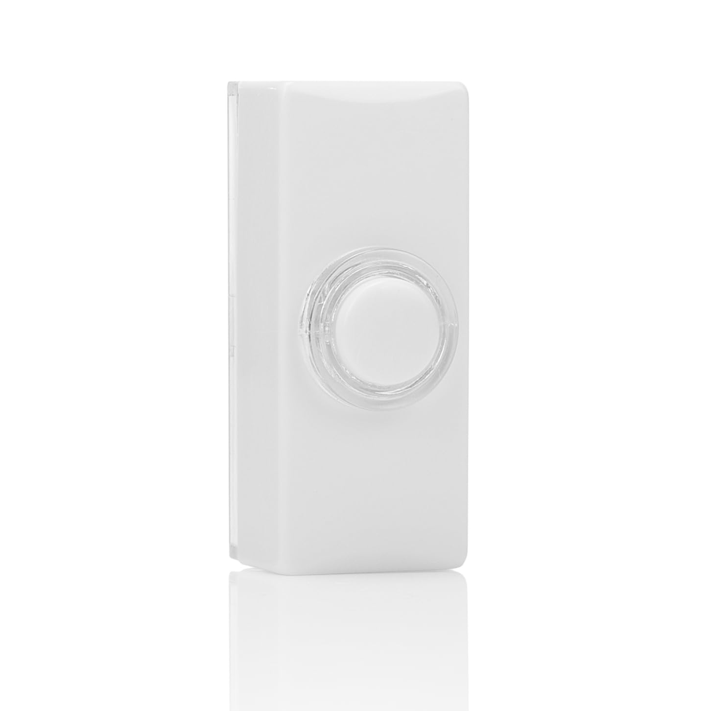 Byron DBW-22011 Wired Surface Mounted Doorbell Push Button, Universal Compatibility, Illuminated, Waterproof, Easy 2-Wire Installation, Sleek White Design