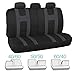 BDK Rome Sport Car Seat Covers, Full Set (Charcoal on Black) – Front and Rear Bench Back Seat Cover Set, Easy to Install with Two-Tone Accent, Fits Most Auto Truck Van SUV