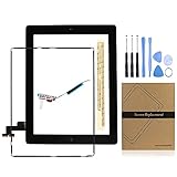 Screen Replacement for iPad 2, Universal Buying(TM) Black Front Touch Digitizer Assembly Replacement include Home Button +Camera Holder +AdhesiveTape +Middle Frame Bezel+WIFI Antenna Cable,black