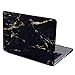 HDE Plastic Hard Shell Case and Keyboard Cover for MacBook Pro 13, Black and Gold Marble