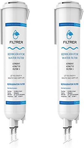 Refrigerator Water Filter replacement for Whirlpool 4396841 4396710 EDR3RX1 Filter 3 WF2CB and Kenmore 9030 by Perfilter(White, 2packs)