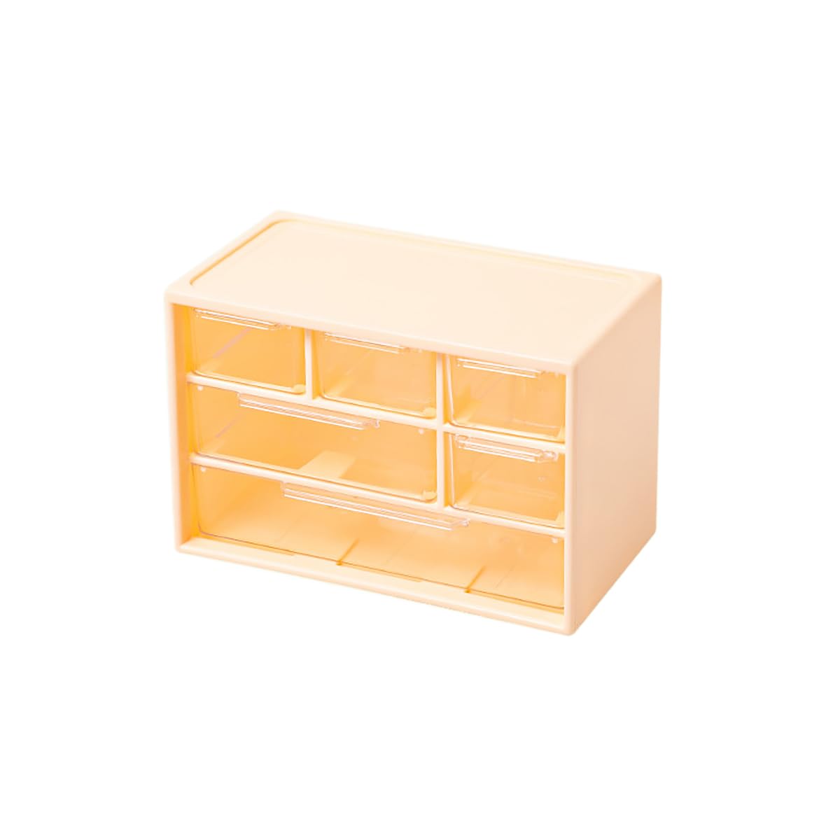Verve Jelly Chest of Drawers - Small Desktop Storage Cabinet with 6 Transparent Drawers, 7.1*4.7*3.9in, Yellow
