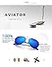 LUENX Aviator Sunglasses for Mens Womens Polarized Mirror with Case - UV 400 Protection 60mm Dark Blue