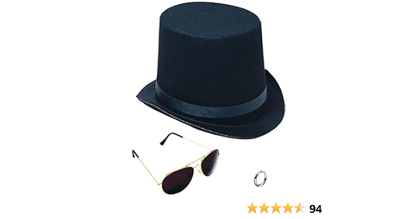 Lip Ring Top Hat and Aviator Sunglasses 