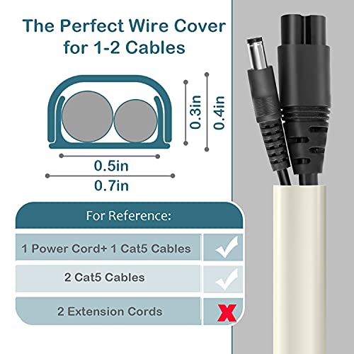 Wire Covers for 2 Cords, 68in Wire Hider On Wall Mounted, Beige Cord