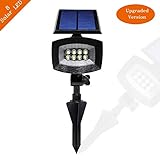 Solar Lights, Adjustable Waterproof Solar Outdoor Spotlights, Landscape Lights, Flood Lights, Night lights with Security Auto On/Off, 400 Lumens & 8 LED