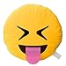 EvZ Emoji Exciting Face Emoticon Cushion Stuffed Plush Soft Pillow, Official Certified, 32cm Yellow