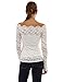PattyBoutik Women Floral Lace Off Shoulder Top (Off-White Small)