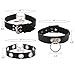 BEINY 3 PCS Black Gothic Punk PU Leather Choker Necklace Collar Hoop Chain Set Classic with Charms for Women Girls (3 PCS A SET)