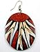 Swimmi Natural Red Coral Earrings, Oval Cone Shell Earrings, Handmade Dangle Drop Seashell Earrings for Women Fashion Jewelry DA285-A