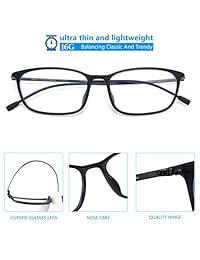 Livhò   Gafas de bloqueo de luz para uso informático, con filtro UV antiestrés y marco ligero, Negro mate