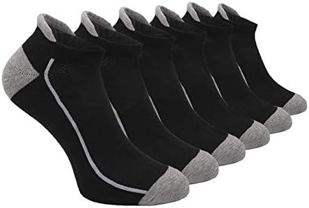 Men’s Athletic Low Cut Socks Breathable Mesh Cushioned Running Tab Low Ankle Sock With Arch Support 6P-Pack by Cooplus