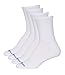 MediPeds womens Diabetic Extra Wide Crew With Coolmax, 4 Pack Casual Sock, White, Shoe Size 6-10 US