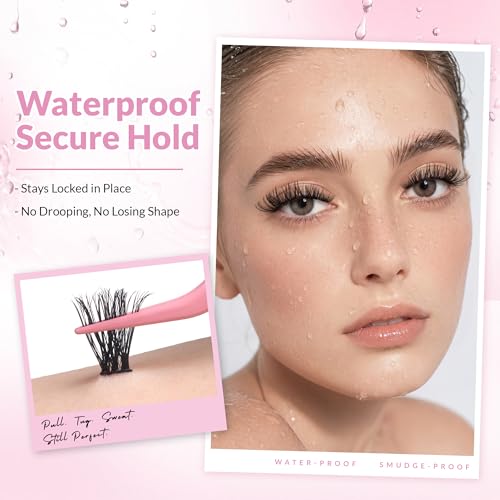 BEPHOLAN Cluster Lashes Kit 608Pcs Lash Book with Glue and Remover and Lash Tweezer Individual EyeLashes D Curl Eyelash Extensions for DIY Eye Lashes Clusters at Home 8-16mm (60D+80D+100D+120D)