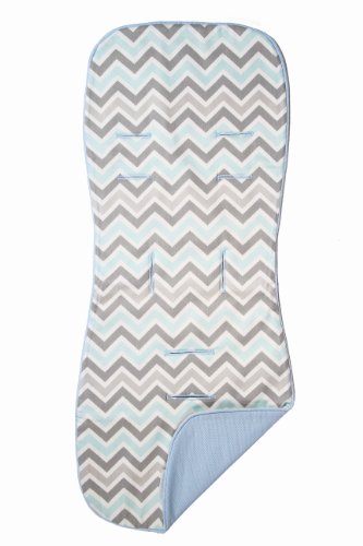 Natural-and-Reversible-Cotton-PramStroller-Liner-wblue-piping-for-baby-boy-Bugaboo-Inglesina-Peg-Perego-Maclar