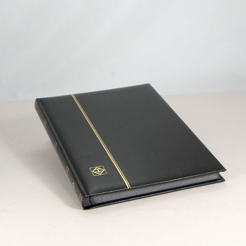 Lighthouse 32 Black Page Leatherette Cover Stamp Stockbook, LSP4/16 Black