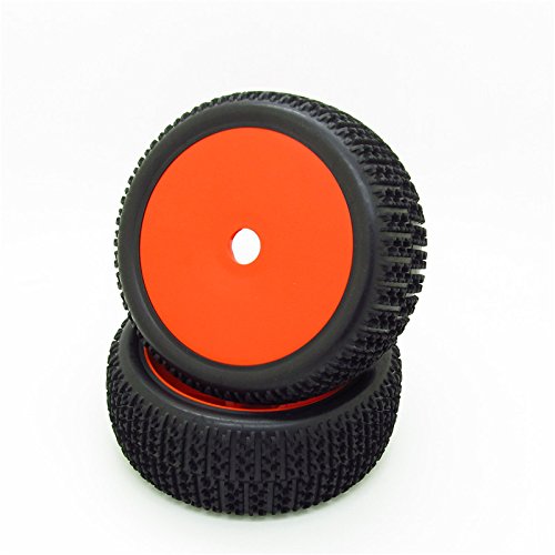 4pcs RC 1/8 Scale Off Road Car Buggy RC Tires Tyre and Wheels 17mm Hex, Red