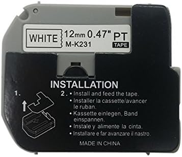 Nextoner MK231 P-Touch Label Tape Comaptible M231 1/2''x26.2ft (12mm x 8 m) Black on White Tape use with Brother PT55, PT65, PT85, PT100 Pack of 1