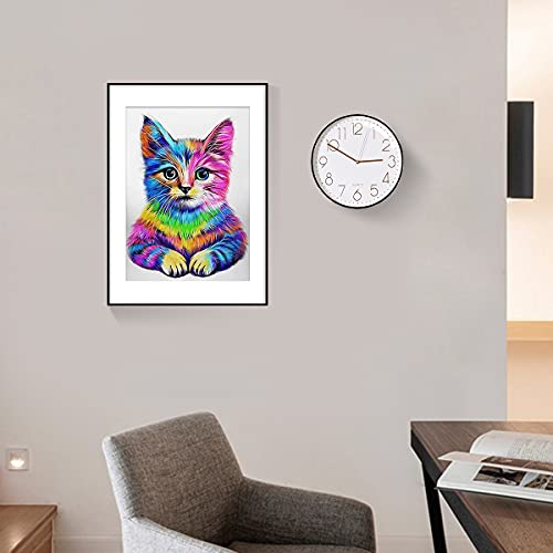 DIY Diamond Painting Kit Cats 13.7 x 17.7 inch, 5D Full Drill Rhinestone DIY Crafts for Adults & Kids Colorful Cat Crystal Gem Arts Painting Perfect for Home Wall Decor