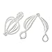Housweety 5 Silver Plated Hollow Filigree Cage Pendants 24x13mm