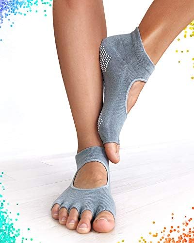 Yoga Socks Open Toes Women - Non Slip, Grip Socks, Toeless, Pilates, Barre, Ballet, Maternity, Cotton, Spandex, sizes 5 to 10