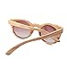 Arctic Penguin Polarized Round Sunglasses for Women Handmade Walnut Wood Glasses Vintage Mens Sun Shade with Bamboo Case UV400 (Wooden, Tea)