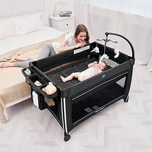 Pamo Babe 4 in 1 Portable Baby Crib Deluxe Nursery Center, Foldable