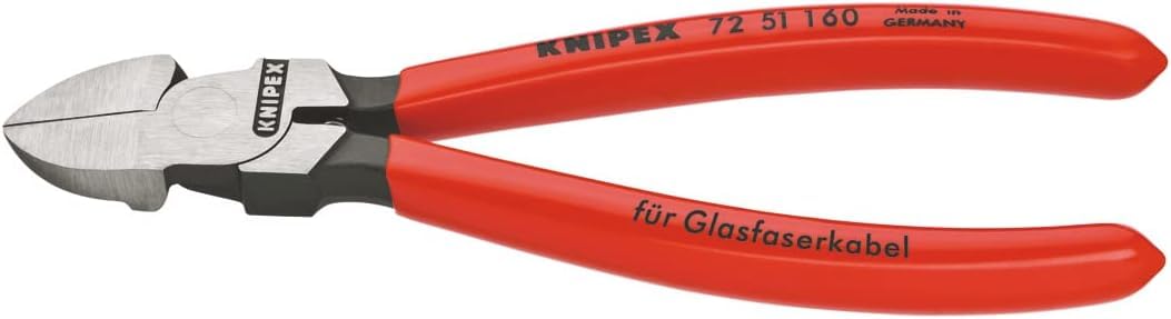 KNIPEX Diagonal Cutter for Fibre Optics with Plastic Coating 160 mm, 72 51 160