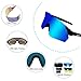 HTTOAR Cycling Glasses Sports Sunglasses with 3 Interchangeable Lenes for Men Women (Black blue)