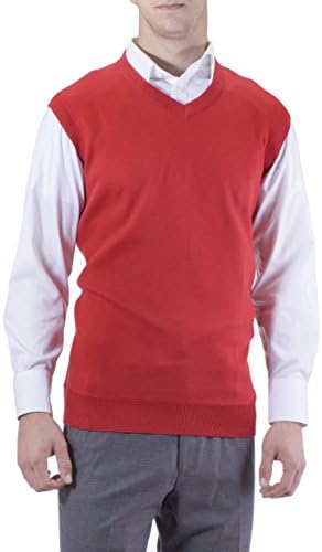 Alberto Cardinali Men's Solid Color V-Neck Sweater Vest