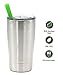 12oz Kids Tumbler Insulated Double Wall cup with Colorful Silicone Straws | Stainless Steel Toddler Mug with Lid and Straw | Unbreakable & BPA Free | Set of 2 Colorful Silicone Straws