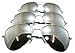 G&G Chrome Metal Silver Mirrored Aviator Sunglasses 3 Pair Special Spring Hinges (3 Chrome frame)