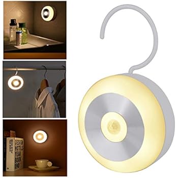 Rechargeable Motion Sensor Night Light, LED Sensor Closet Light Magnetic Stick Hanging Stair lamp for Kitchen, Stairway, Basement, Bathroom, Kids Room,Garage, Cabinet, Warm White Light